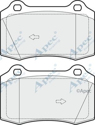 APEC BRAKING Комплект тормозных колодок, дисковый тормоз PAD1704